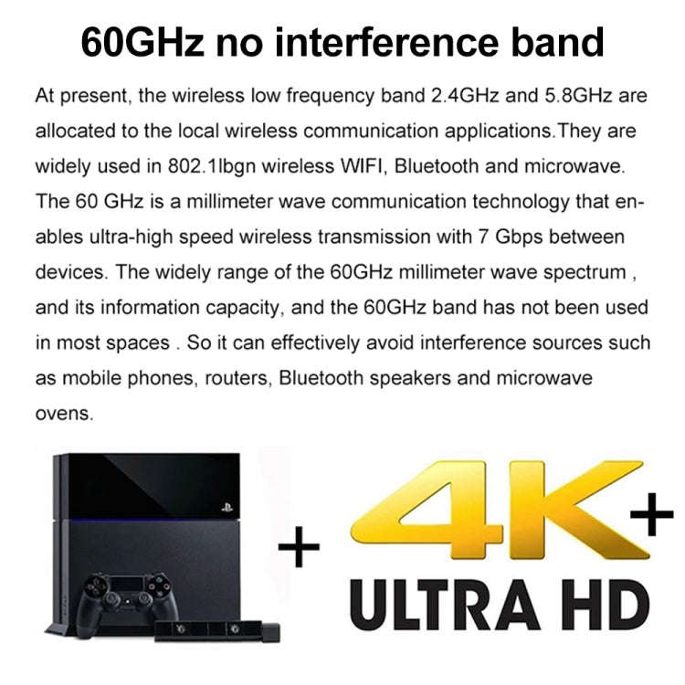 Measy W2H 60GHz 4K+ Ultra HD Wireless Transmission Kit, Transmission Distance: 50m(EU Plug)