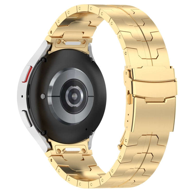 For Samsung Galaxy Watch 6 / 6 Classic Button Style Stainless Steel Watch Band(Gold)