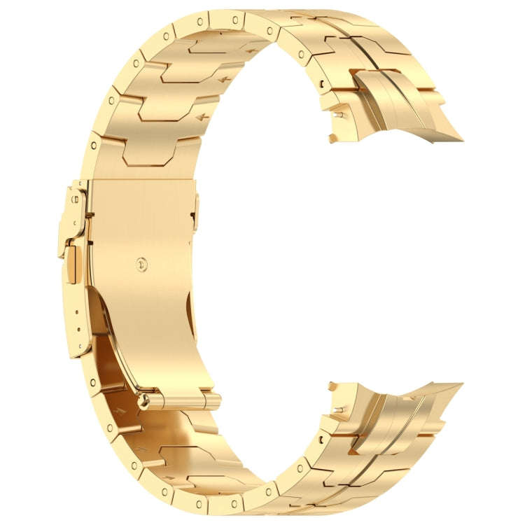 For Samsung Galaxy Watch 6 / 6 Classic Button Style Stainless Steel Watch Band(Gold)