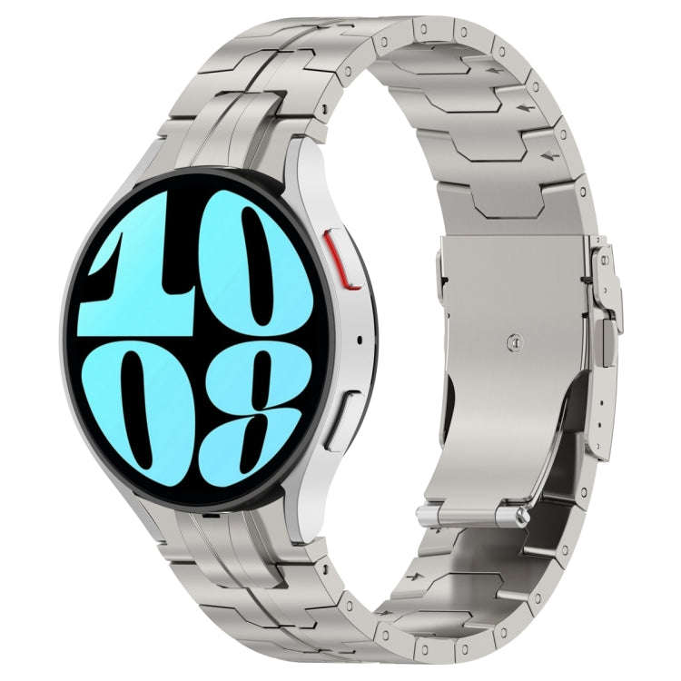 For Samsung Galaxy Watch 6 / 6 Classic Button Style Stainless Steel Watch Band(Titanium Color)
