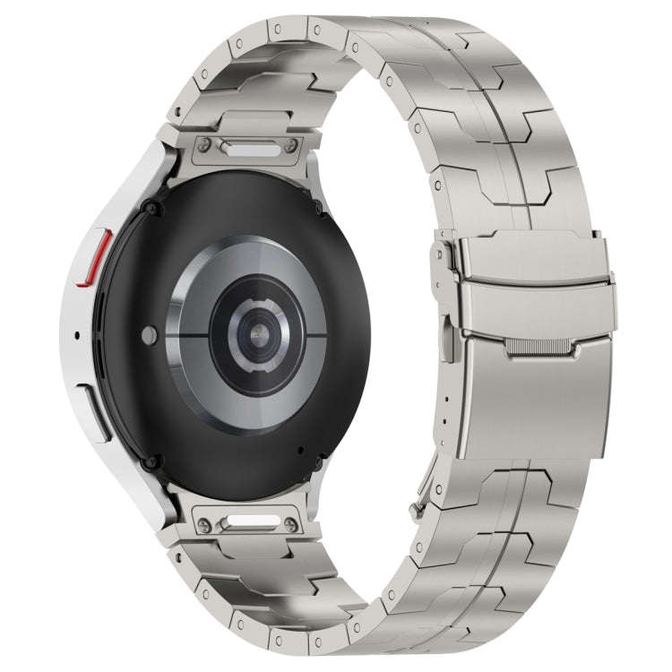 For Samsung Galaxy Watch 6 / 6 Classic Button Style Stainless Steel Watch Band(Titanium Color)