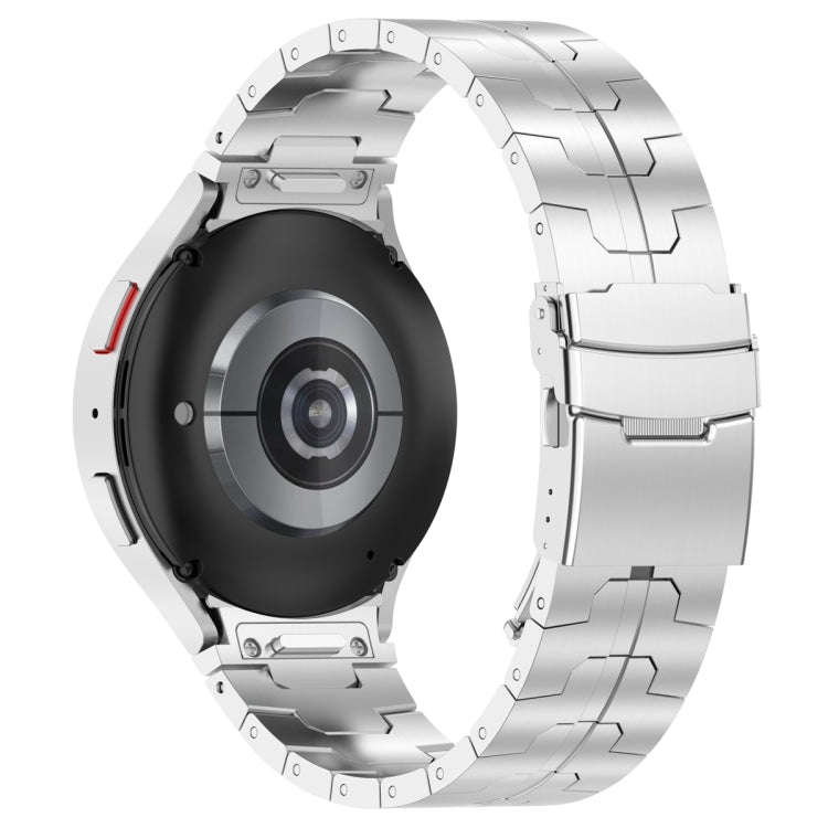 For Samsung Galaxy Watch 6 / 6 Classic Button Style Stainless Steel Watch Band(Silver)