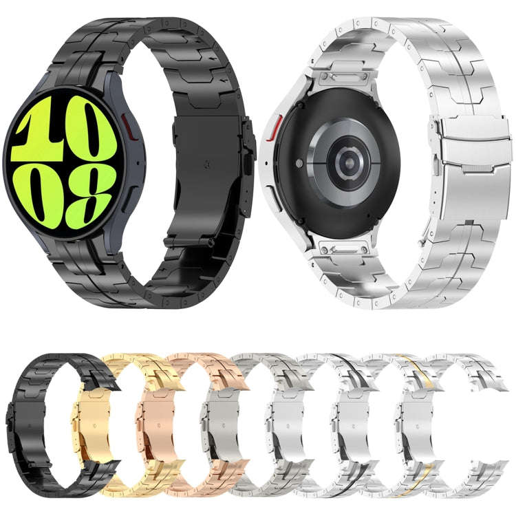 For Samsung Galaxy Watch 6 / 6 Classic Button Style Stainless Steel Watch Band(Silver)