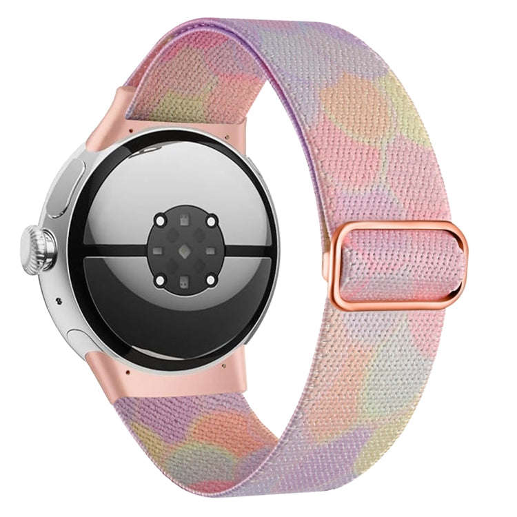 For Google Pixel Watch 2 / Pixel Watch Painted Colorful Nylon Watch Band(Symphony Bubbles)