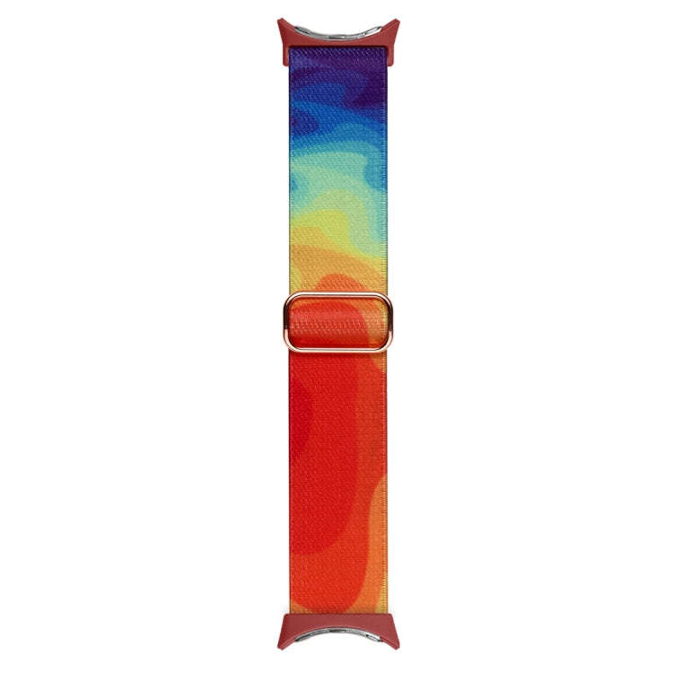 For Google Pixel Watch 2 / Pixel Watch Painted Colorful Nylon Watch Band(Liquid Colorful)
