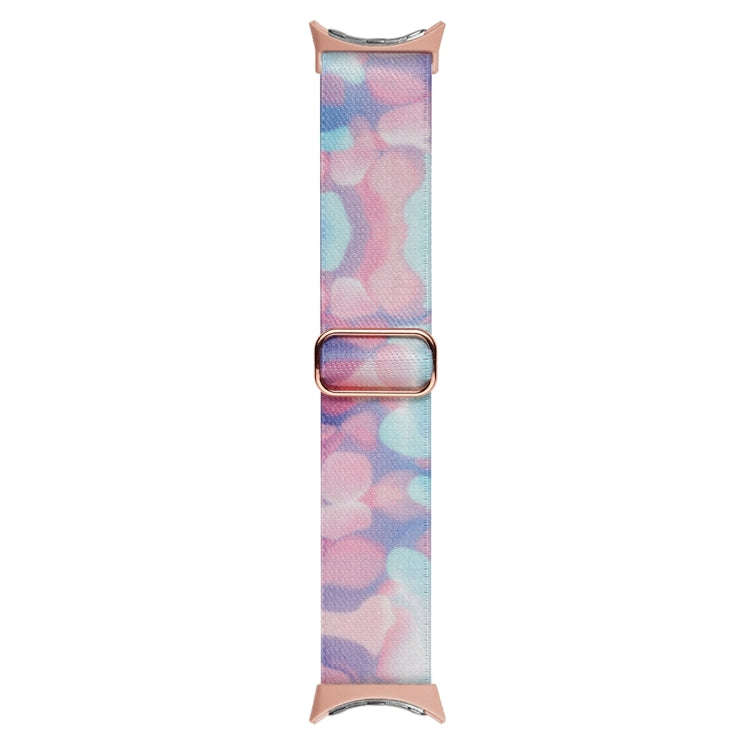 For Google Pixel Watch 2 / Pixel Watch Painted Colorful Nylon Watch Band(Water Fluid)