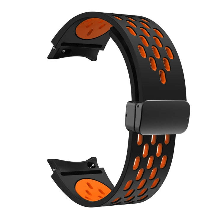 For Samsung Galaxy Watch 6 / 6 Classic Two Color Magnetic Folding Black Buckle Watch Band(Black O...