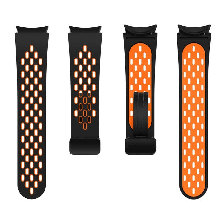 For Samsung Galaxy Watch 6 / 6 Classic Two Color Magnetic Folding Black Buckle Watch Band(Black O...