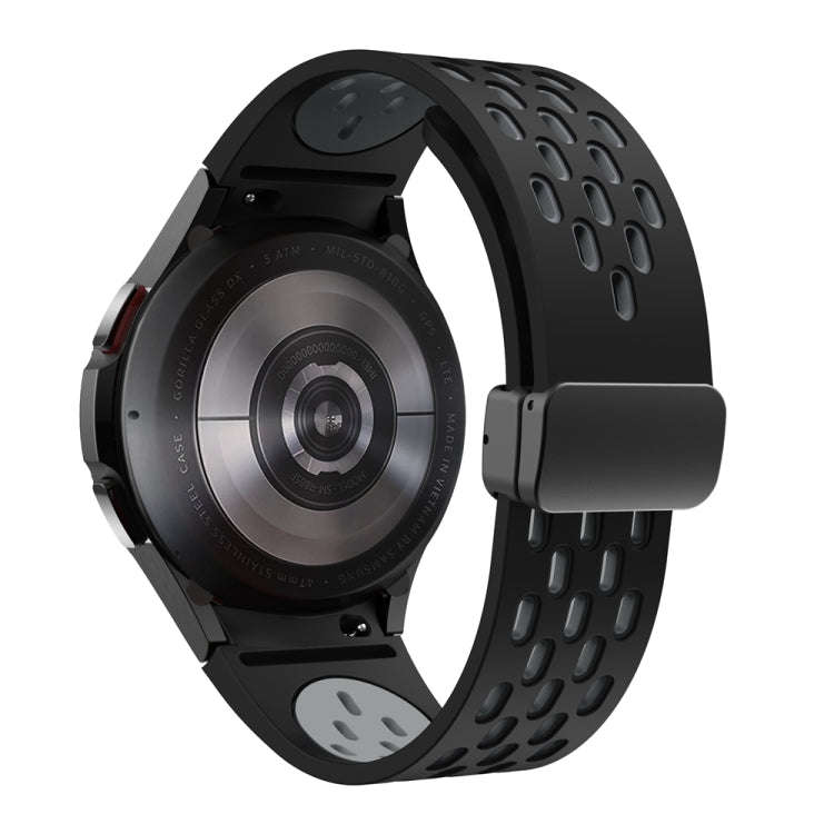 For Samsung Galaxy Watch 6 / 6 Classic Two Color Magnetic Folding Black Buckle Watch Band(Black G...