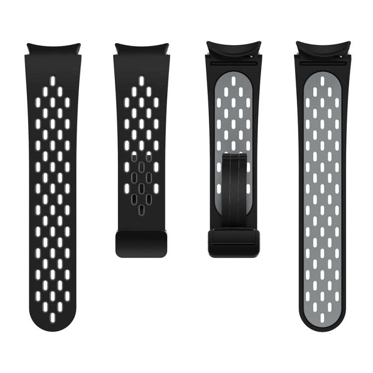 For Samsung Galaxy Watch 6 / 6 Classic Two Color Magnetic Folding Black Buckle Watch Band(Black G...