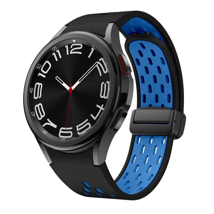 For Samsung Galaxy Watch 6 / 6 Classic Two Color Magnetic Folding Black Buckle Watch Band(Black S...