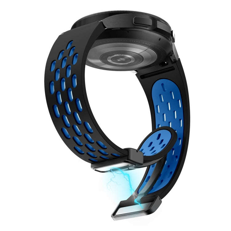 For Samsung Galaxy Watch 6 / 6 Classic Two Color Magnetic Folding Black Buckle Watch Band(Black S...