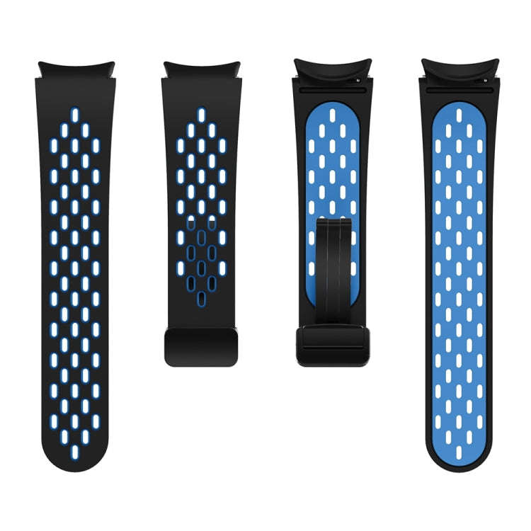 For Samsung Galaxy Watch 6 / 6 Classic Two Color Magnetic Folding Black Buckle Watch Band(Black S...