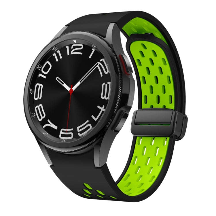 For Samsung Galaxy Watch 6 / 6 Classic Two Color Magnetic Folding Black Buckle Watch Band(Black G...
