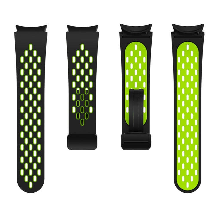For Samsung Galaxy Watch 6 / 6 Classic Two Color Magnetic Folding Black Buckle Watch Band(Black G...
