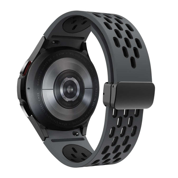 For Samsung Galaxy Watch 6 / 6 Classic Two Color Magnetic Folding Black Buckle Watch Band(Dark Bl...
