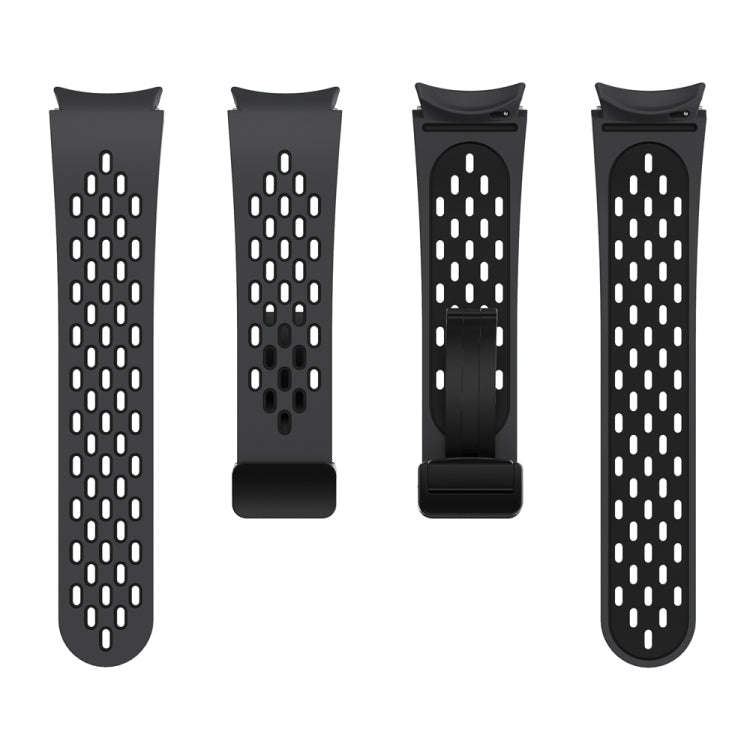 For Samsung Galaxy Watch 6 / 6 Classic Two Color Magnetic Folding Black Buckle Watch Band(Dark Bl...