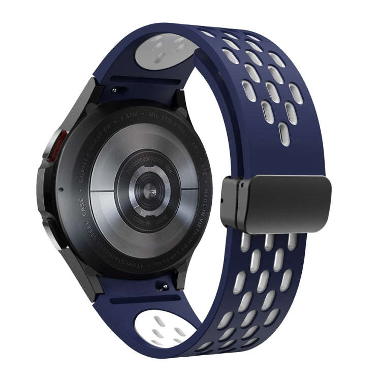 For Samsung Galaxy Watch 6 / 6 Classic Two Color Magnetic Folding Black Buckle Watch Band(Midnigh...