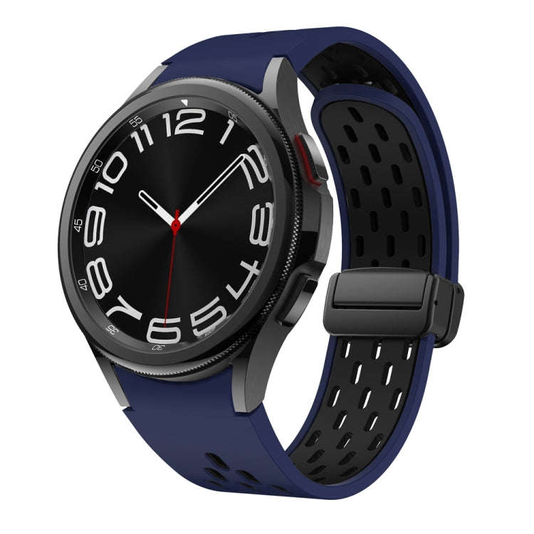 For Samsung Galaxy Watch 6 / 6 Classic Two Color Magnetic Folding Black Buckle Watch Band(Midnigh...