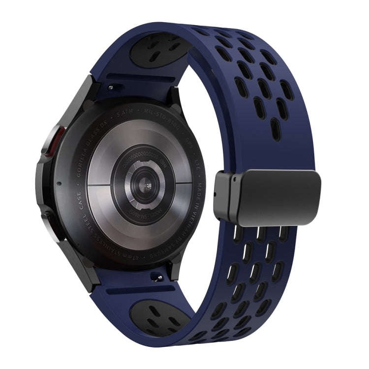 For Samsung Galaxy Watch 6 / 6 Classic Two Color Magnetic Folding Black Buckle Watch Band(Midnigh...