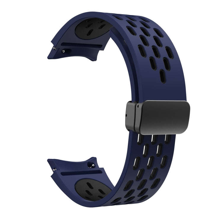 For Samsung Galaxy Watch 6 / 6 Classic Two Color Magnetic Folding Black Buckle Watch Band(Midnigh...