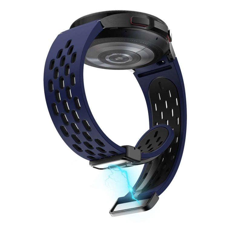 For Samsung Galaxy Watch 6 / 6 Classic Two Color Magnetic Folding Black Buckle Watch Band(Midnigh...