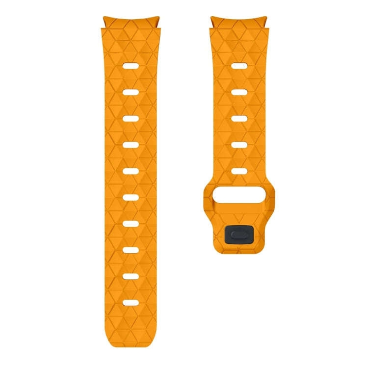 For Samsung Galaxy Watch 6 / 6 Classic Football Pattern Reverse Buckle Silicone Watch Band(Dark Y...
