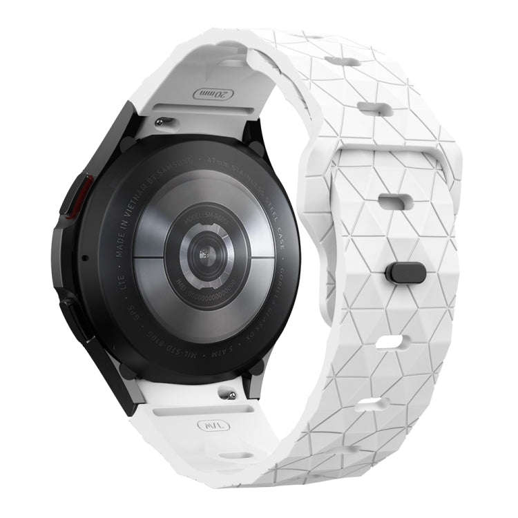 For Samsung Galaxy Watch 6 / 6 Classic Football Pattern Reverse Buckle Silicone Watch Band(White)