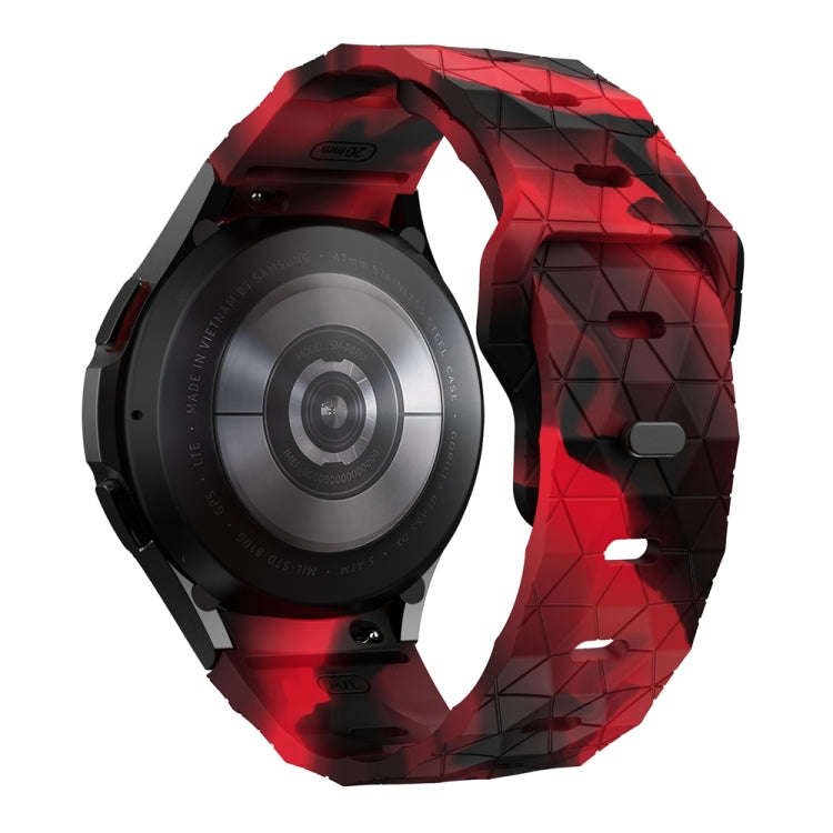 For Samsung Galaxy Watch 6 / 6 Classic Football Pattern Reverse Buckle Silicone Watch Band(Black ...