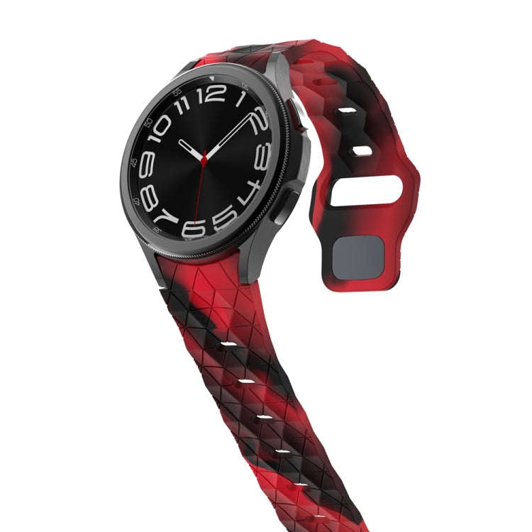 For Samsung Galaxy Watch 6 / 6 Classic Football Pattern Reverse Buckle Silicone Watch Band(Black ...