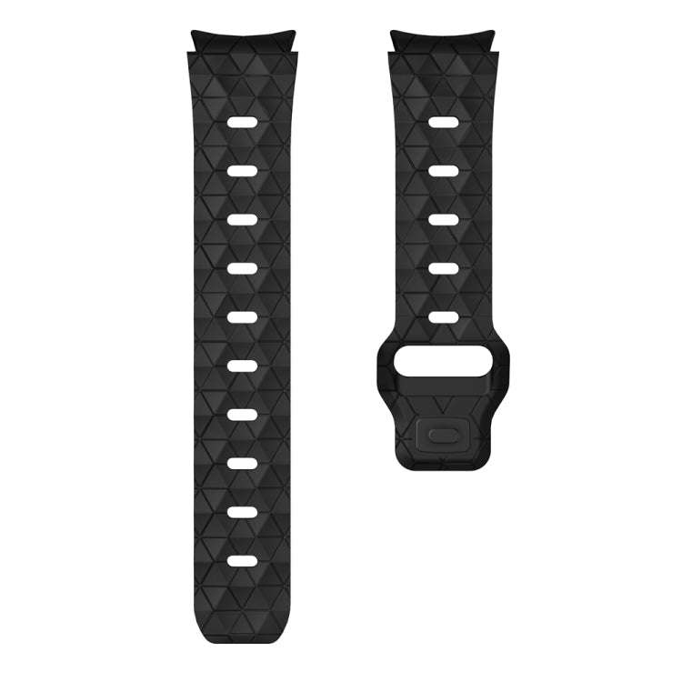 For Samsung Galaxy Watch 6 / 6 Classic Football Pattern Reverse Buckle Silicone Watch Band(Black)