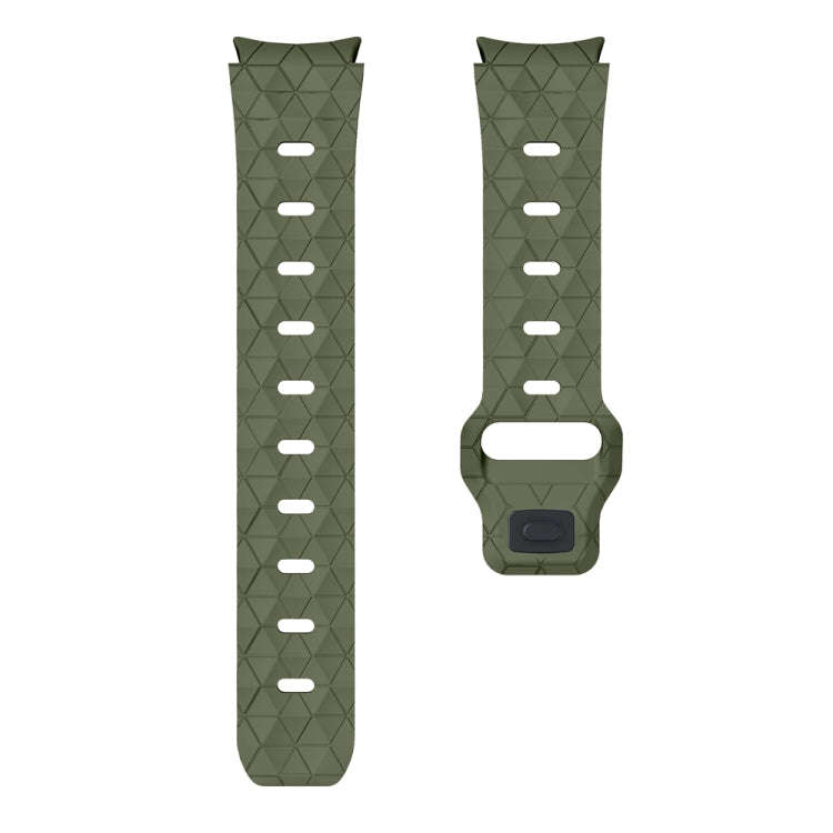 For Samsung Galaxy Watch 6 / 6 Classic Football Pattern Reverse Buckle Silicone Watch Band(Army G...