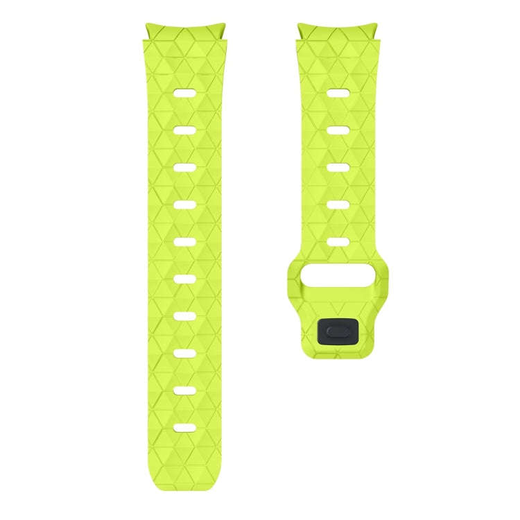 For Samsung Galaxy Watch 6 / 6 Classic Football Pattern Reverse Buckle Silicone Watch Band(Lime G...