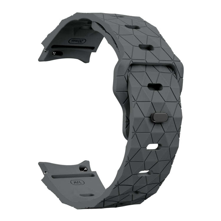 For Samsung Galaxy Watch 6 / 6 Classic Football Pattern Reverse Buckle Silicone Watch Band(Grey)