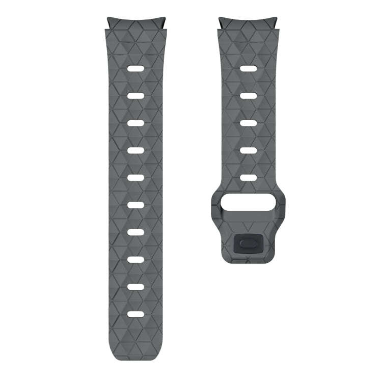 For Samsung Galaxy Watch 6 / 6 Classic Football Pattern Reverse Buckle Silicone Watch Band(Grey)