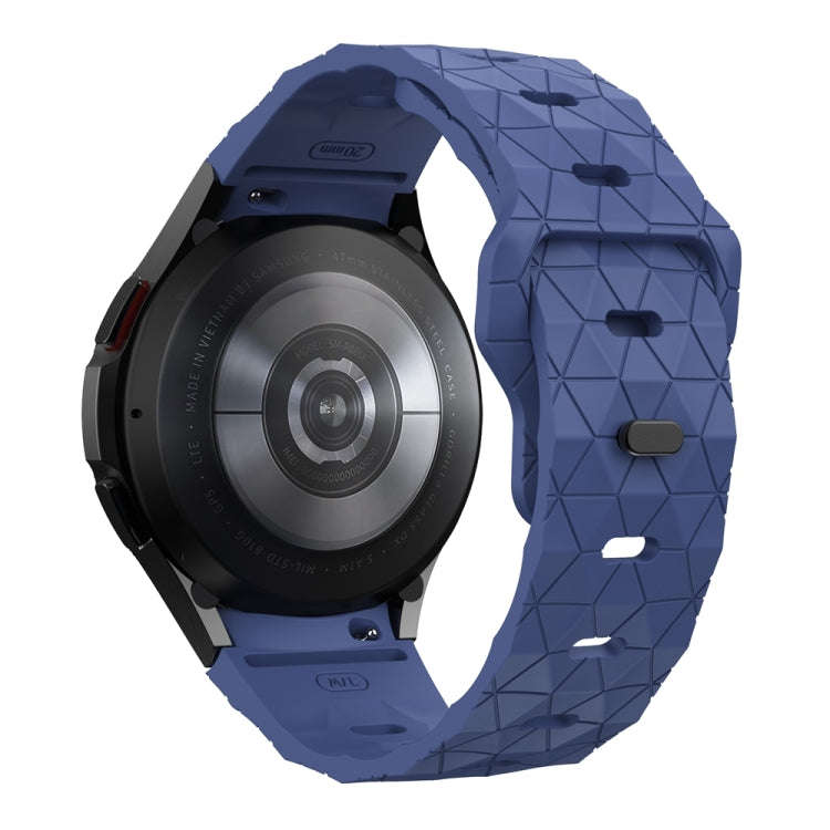 For Samsung Galaxy Watch 6 / 6 Classic Football Pattern Reverse Buckle Silicone Watch Band(Midnig...