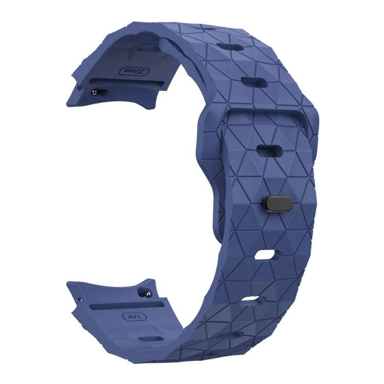 For Samsung Galaxy Watch 6 / 6 Classic Football Pattern Reverse Buckle Silicone Watch Band(Midnig...