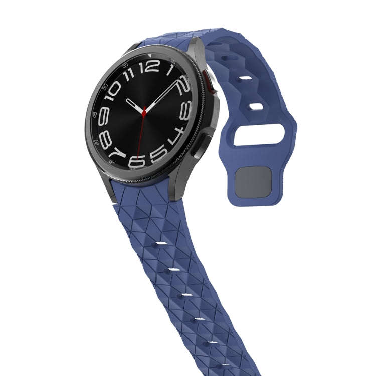 For Samsung Galaxy Watch 6 / 6 Classic Football Pattern Reverse Buckle Silicone Watch Band(Midnig...