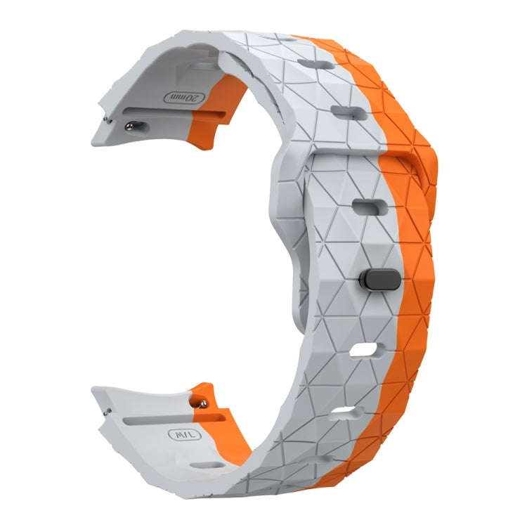 For Samsung Galaxy Watch 6 / 6 Classic Football Pattern Reverse Buckle Silicone Watch Band(Grey O...