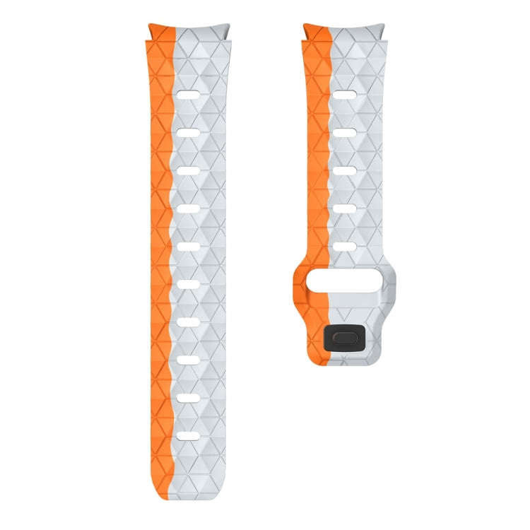 For Samsung Galaxy Watch 6 / 6 Classic Football Pattern Reverse Buckle Silicone Watch Band(Grey O...