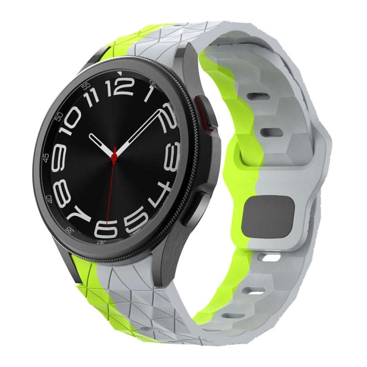 For Samsung Galaxy Watch 6 / 6 Classic Football Pattern Reverse Buckle Silicone Watch Band(Grey G...