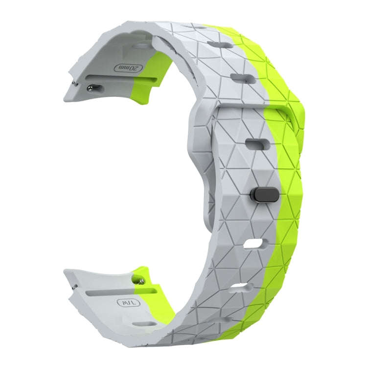 For Samsung Galaxy Watch 6 / 6 Classic Football Pattern Reverse Buckle Silicone Watch Band(Grey G...