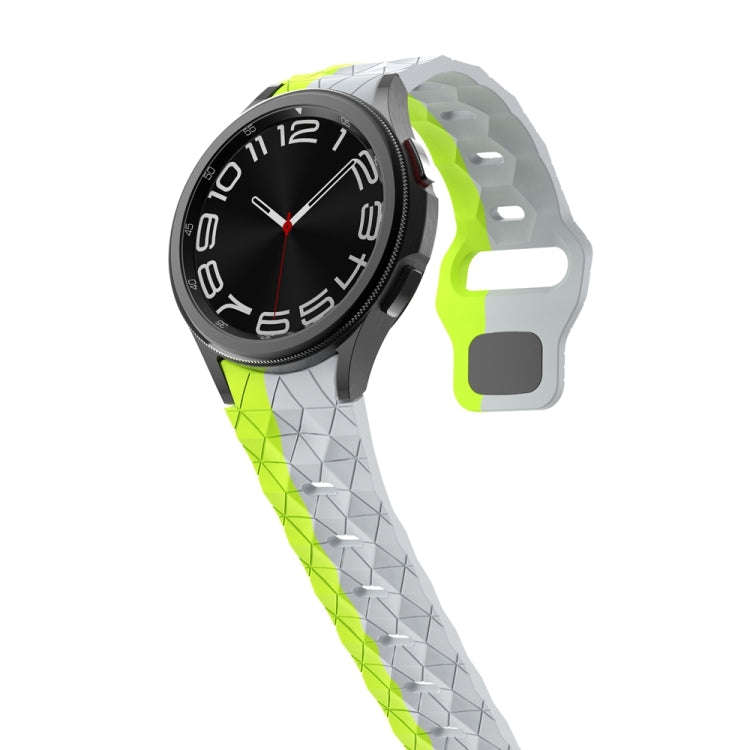 For Samsung Galaxy Watch 6 / 6 Classic Football Pattern Reverse Buckle Silicone Watch Band(Grey G...