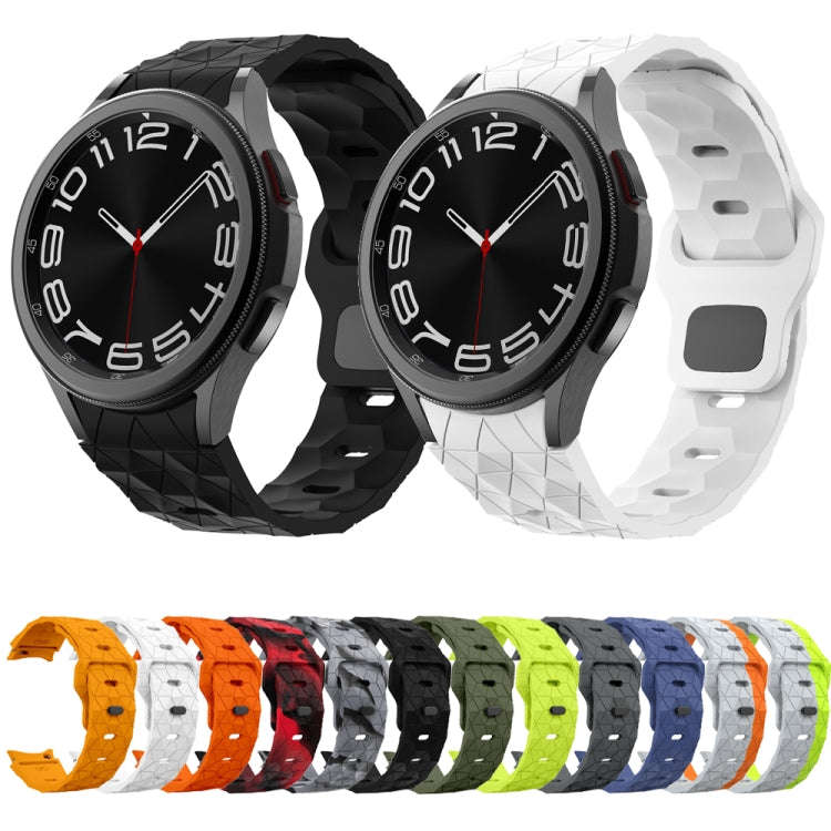 For Samsung Galaxy Watch 6 / 6 Classic Football Pattern Reverse Buckle Silicone Watch Band(Grey)