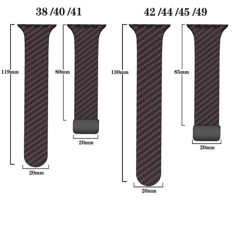 For Apple Watch Ultra 2 49mm Carbon Fiber Magnetic Black Buckle Watch Band(Dark Brown Black)