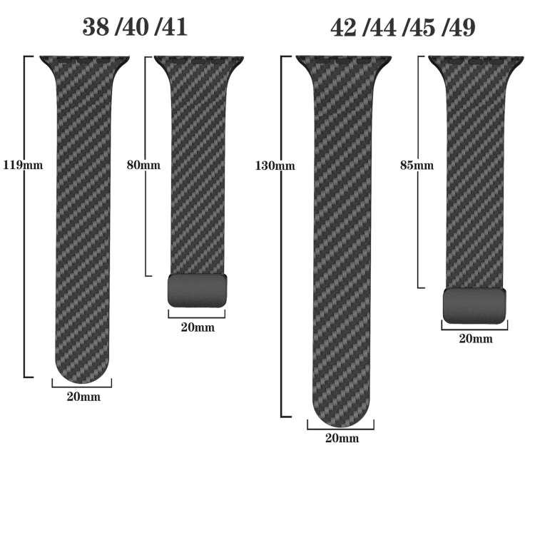 For Apple Watch Ultra 49mm Carbon Fiber Magnetic Black Buckle Watch Band(Black Grey)