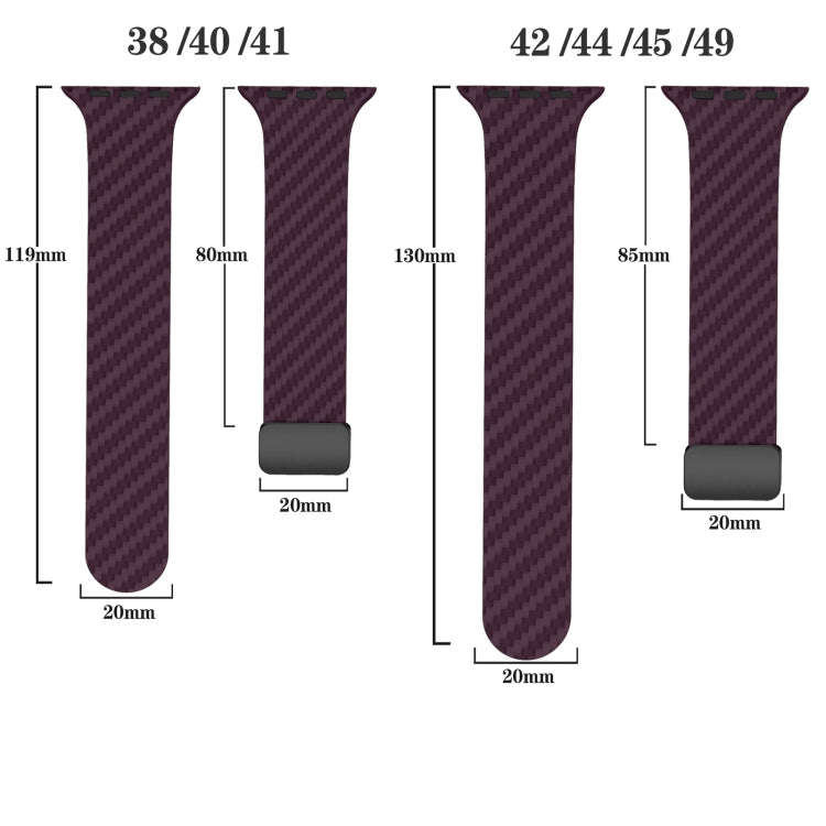 For Apple Watch SE 2022 40mm Carbon Fiber Magnetic Black Buckle Watch Band(Purple Green)