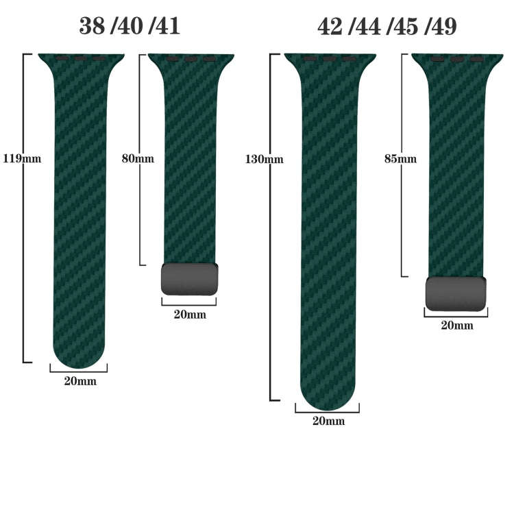 For Apple Watch Series 4 40mm Carbon Fiber Magnetic Black Buckle Watch Band(Deep Green Orange)