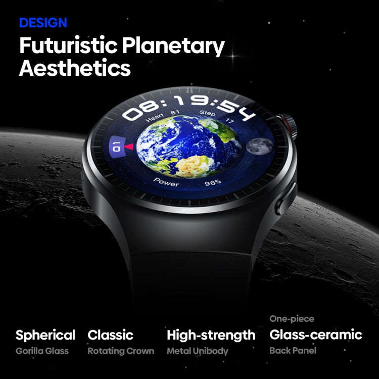Zeblaze Thor Ultra 1.43 inch AMOLED Screen Android Smart Watch, Silicone Strap(Black)