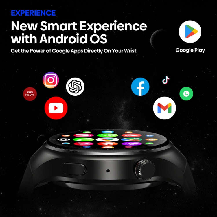 Zeblaze Thor Ultra 1.43 inch AMOLED Screen Android Smart Watch, Silicone Strap(Black)